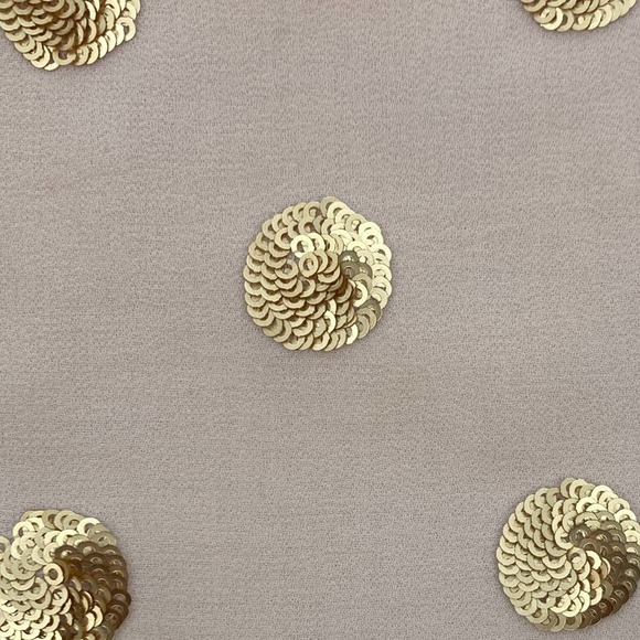 The Limited XS Embellished Sheer Nude Tank Top with Gold Sequins Polka Dots - Picture 3 of 6